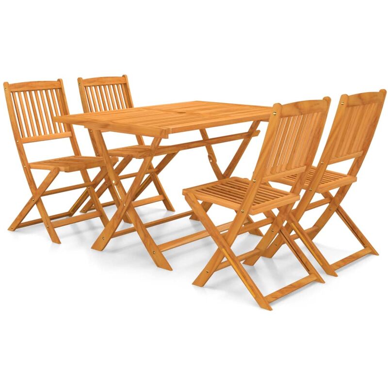 

Youthup - Set comedor de jardín plegable 5 piezas madera maciza de acacia - Marrón