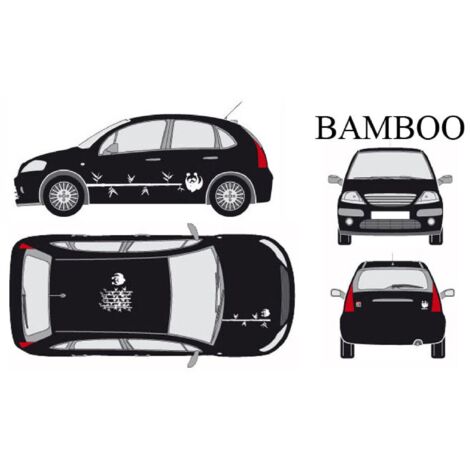 Set complet Adhesifs -BAMBOO- Blanc - Taille M - PROMO ADN - Car Deco