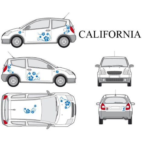 Set complet Adhesifs -CALIFORNIA- Bleu - Taille S - Car Deco