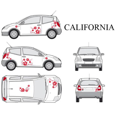 Set complet Adhesifs -CALIFORNIA- Rouge - Taille M - Car Deco