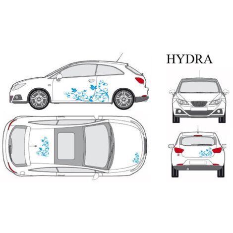Set complet Adhesifs -HYDRA- Bleu - Taille M - Car Deco