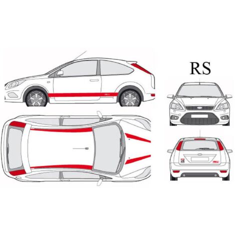 Set complet Adhesifs -RS- Rouge - Taille M - Car Deco