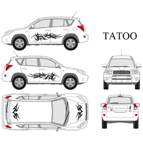 Set complet Adhesifs -TATOO- Noir - Taille M - PROMO ADN - Car Deco