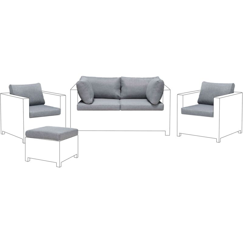Set de Housses Grises Faciles d'Entretien et Pratiques pour Ensemble de Jardin avec 11 Pièces Beliani Set de Housses Grises Faciles d'Entretien et Pratiques pour Ensemble de Jardin avec 11 Pièces Beliani