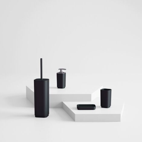Set completo 4 pezzi d'appoggio in plastica riciclata SE99 serie Gedy SEVENTY Nero Matt