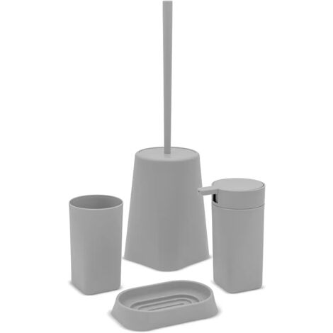 Set completo accessori bagno grigio in abs Tender