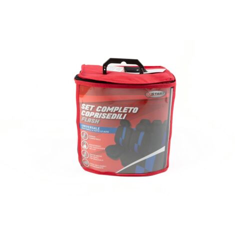 Set completo coprisedili Flash auto universale airbag nero blu