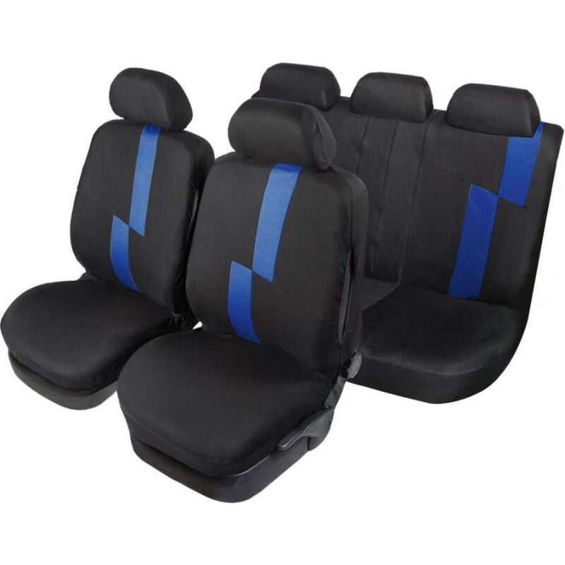 Image of Set completo coprisedili Flash auto universale airbag nero blu
