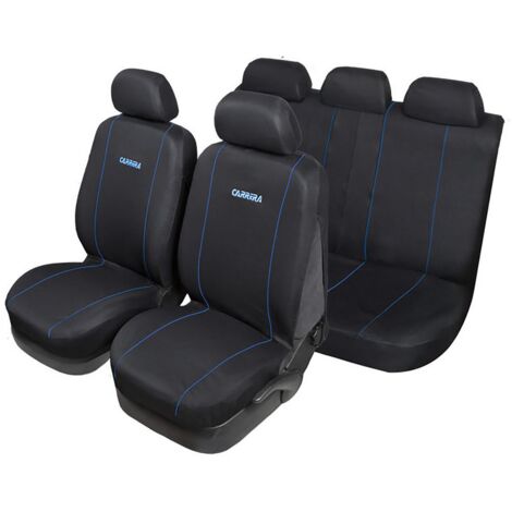 Set Completo Coprisedili Gt Turbo Universale con 5 poggiatesta  nero-blu