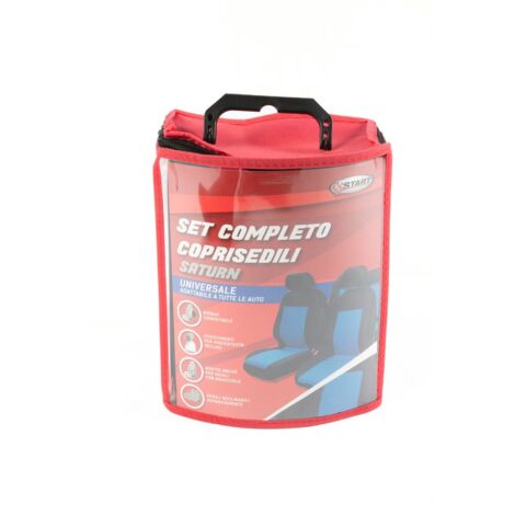 Set completo coprisedili Saturn auto universale airbag nero blu