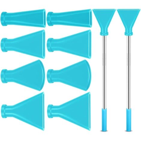 Set completo di attrezzature per fluid art,8ugelli di soffiaggio,cannucce in acciaio inossidabile,bocchini in silicone,ugelli per vernice multi-dimensione,ugelli di soffiaggio multi-dimensione, blu