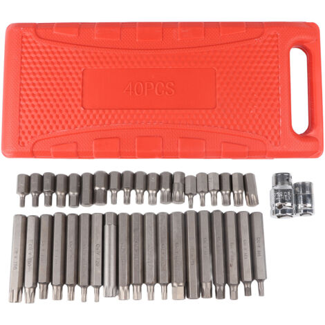 Set completo di bussole S2 con punta scanalata e scatola di plastica per il trasporto, per uso automobilistico.