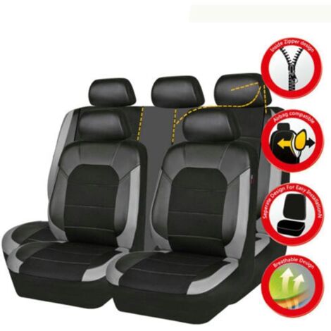 Coprisedili per auto, set completo da 5 posti, coprisedili universali per auto, cuscino per seggiolino auto in tessuto di poliestere | Leroy Merlin