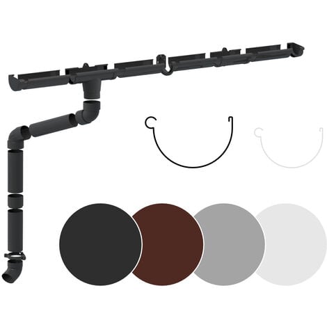 RAINWAY Antracite, Set completo - 4 metri