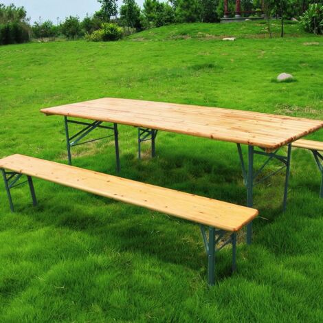 Set Completo Tavolo Birreria 200 X 70 Con Panche Per Esterno Giardino Portico Terrazzo Campeggio Matrimonio Sagra