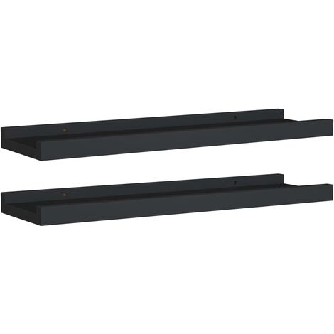 Set composto da 2 mensole con sporgenza nere design moderno varie misure dimensioni : 40 x 9 x 3 cm