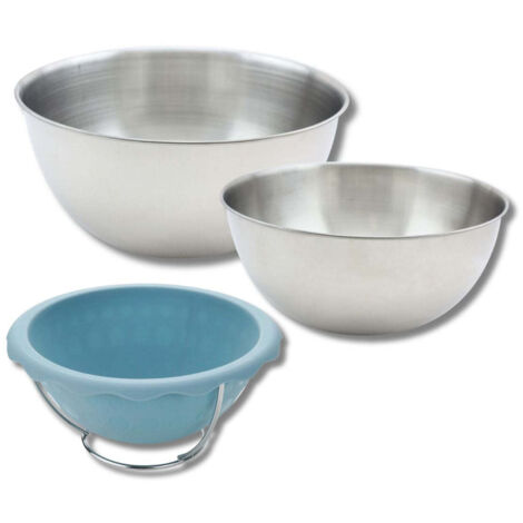 Set comprenant 1 Moule demi sphère, 1 spatule Zenker et 2 Bols à mixer Inox Fackelmann
