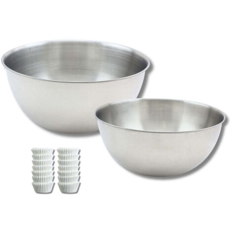 Set comprenant 240 moules à muffins, 1 spatule Zenker, 2 bols à mixer en inox Fackelmann