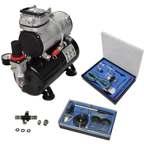 Set Compressore Aerografo con 2 Pistole