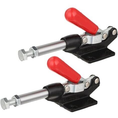 Set con 2 pistones – de metal – con mango para empujar y tirar – clips de tensión rectos – 42 mm – 386 kg