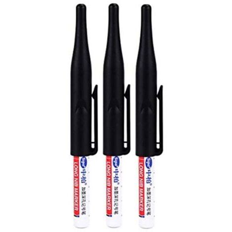 Set con 3 pennarelli permanenti con punta lunga per usi diversi, colore Nero