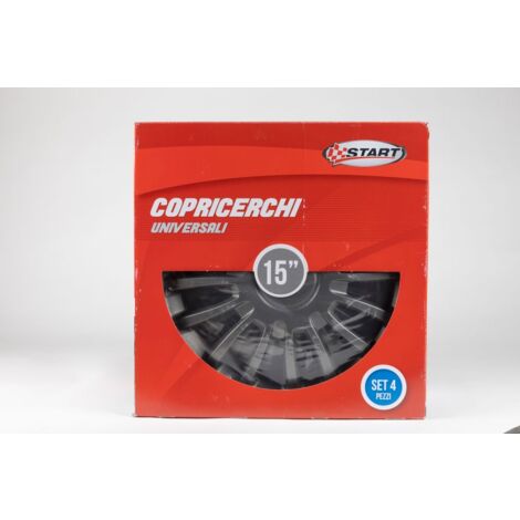 Set copricerchi auto antracite monza 15'' 4 pezzi in ABS