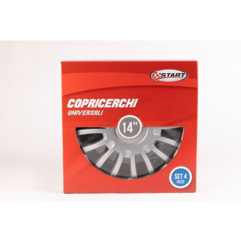 Set copricerchi auto grigi monza 14'' 4 pezzi in ABS