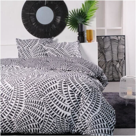 Set copripiumino 2 persone - TODAY - 240x200 cm - 100% Cotone - Nero e Bianco
