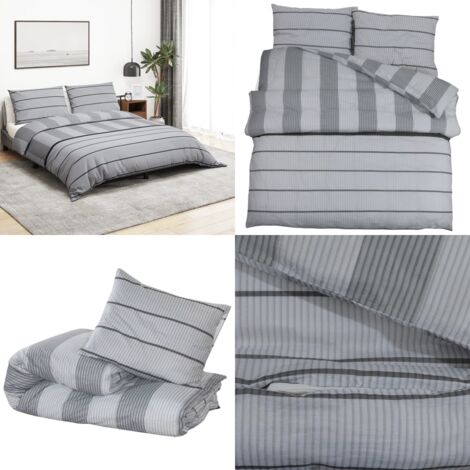 Set Copripiumino Grigio 135x200 cm in Cotone - Copripiumino cotone - Copripiumino morbido