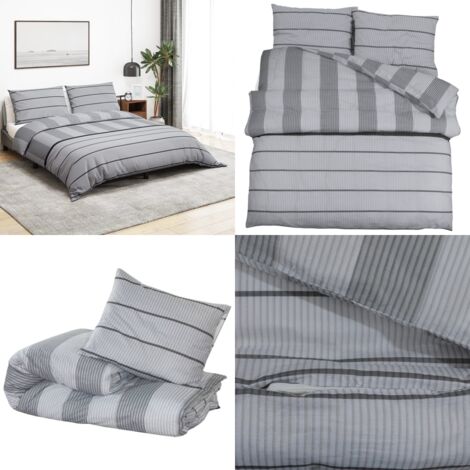 Set Copripiumino Grigio 200x200 cm in Cotone - Copripiumino cotone - Copripiumino morbido