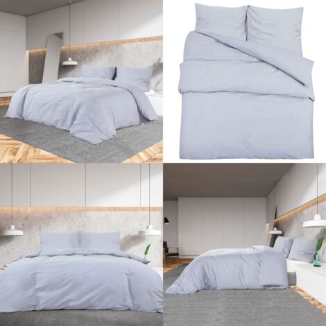 Set Copripiumino Grigio 200x200 cm in Microfibra Leggera - Copripiumino in microfibra - Copripiumino morbido