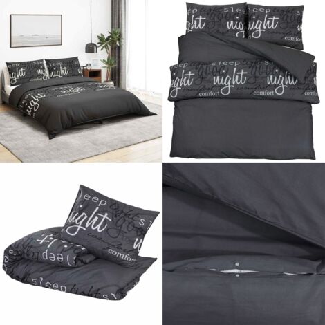 Set Copripiumino Nero 135x200 cm in Cotone - Copriletto - Copriletto nero