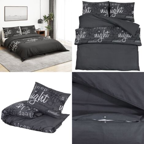 Set Copripiumino Nero 140x200 cm in Cotone - Coperta - Biancheria da letto