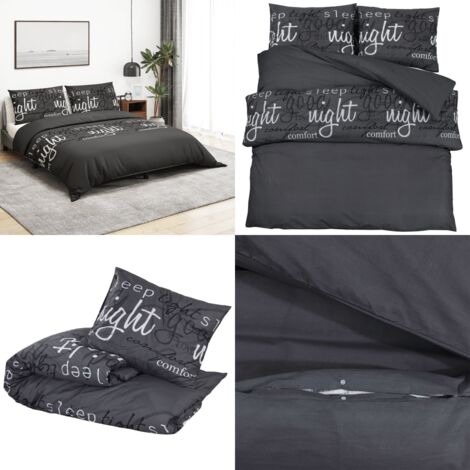 Set Copripiumino Nero 140x200 cm in Cotone - Copripiumino nero - Set copripiumino