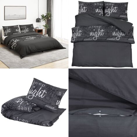 Set Copripiumino Nero 200x220 cm in Cotone - Copripiumino nero - Set copripiumino