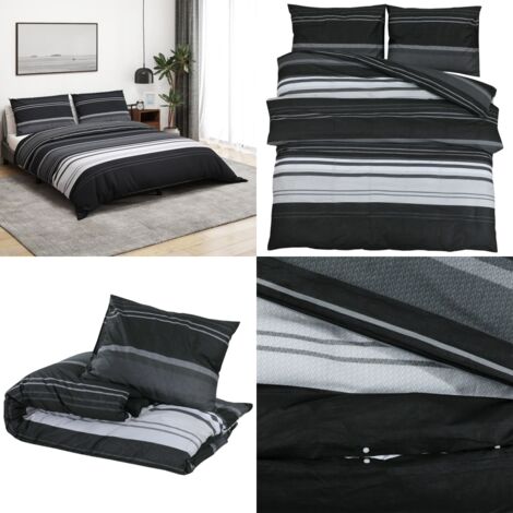 Set Copripiumino Nero e Bianco 135x200 cm in Cotone - Copripiumino nero e bianco - Copripiumino cotone
