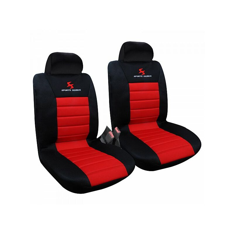 Image of WOLTU 2Pz Coprisedili Anteriori Universali Auto Seat Cover Protege Sedile Rosso