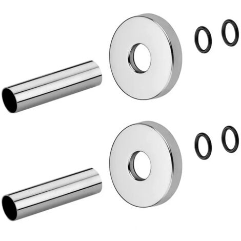 Set copritubo per termoarredo universale in ottone con finitura cromo