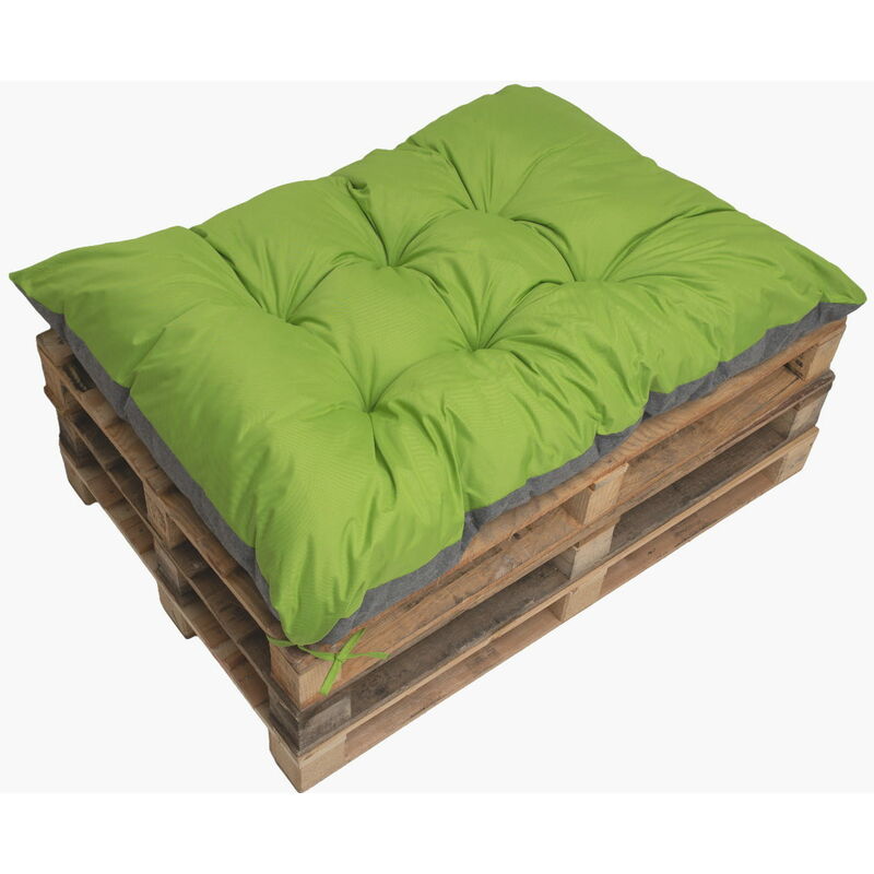 Setgarden - Coussin de palette 120x60cm, coussins de banc Citron vert, coussin de jardin, coussin extérieur/intérieur, coussins de canapé, coussin de