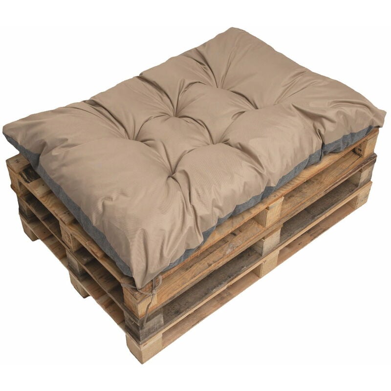 Setgarden - Coussin de palette 120x60cm, coussins de banc Beige, coussin de jardin, coussin extérieur/intérieur, coussins de canapé, coussin de
