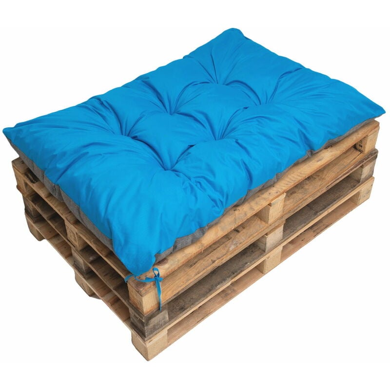 Coussin pour palettes 120 x 50 cm, coussins canapé, coussin de sol/ coussin palette in-extérieur Bleu Setgarden