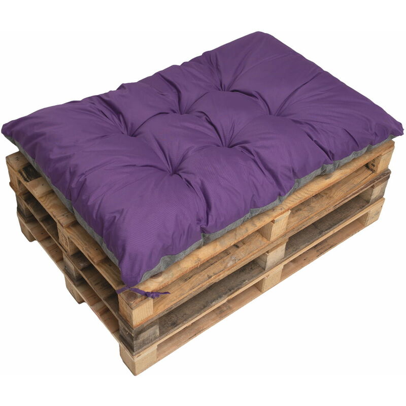 Setgarden - Coussin de palette 120x80cm, coussins de banc Violet, coussin de palette, coussin de jardin, coussin extérieur/intérieur, coussins de