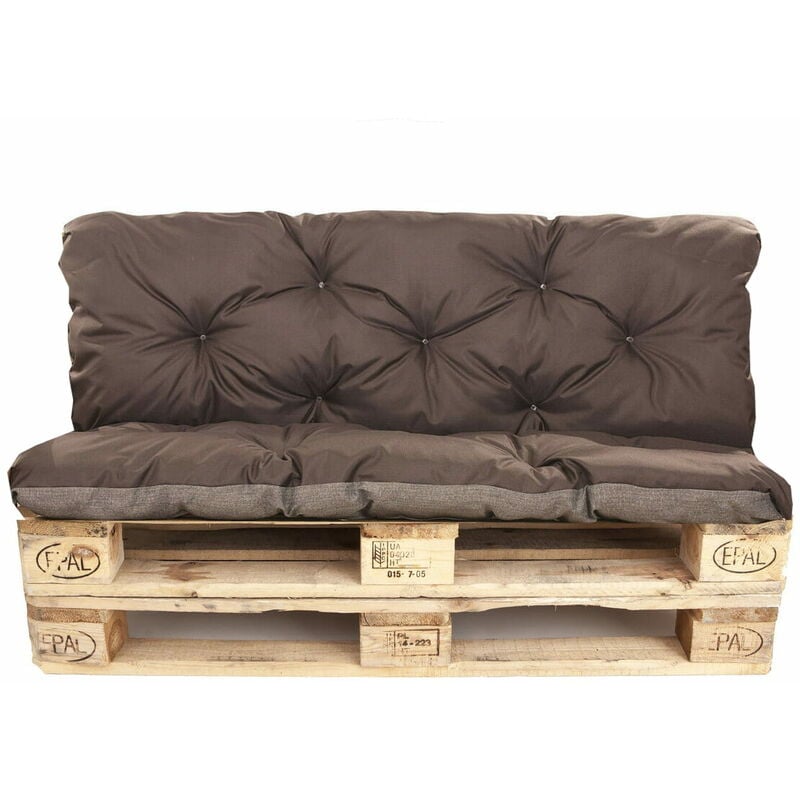 Setgarden - Coussins palettes 120x60 Assise et Dossier 120x50cm,coussin palette exterieur, coussins de palette Marron, coussins de canapé de jardin