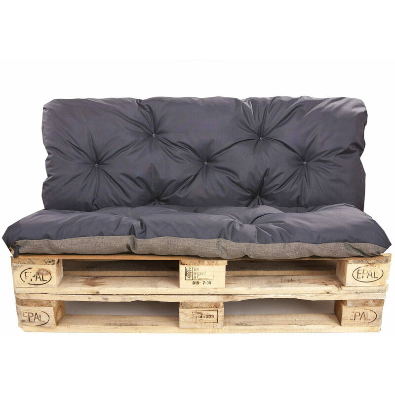 Setgarden - Coussins palettes 120x60 Assise et Dossier 120x50cm,coussin palette exterieur, coussins de palette Bleu foncé, coussins de canapé de