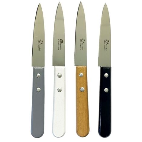 Set Couteaux Office ESSENTIELS 4 Pièces Manches Couleur en Bois 9 cm - Pradel