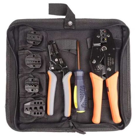 Set crimpatura a cricchetto per matrici a cambio rapido 5 pezzi per AWG 22-2