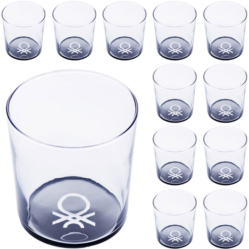 

Benetton - Set cristalería 12 piezas de vasos de vidrio, decorados, 33 cl.