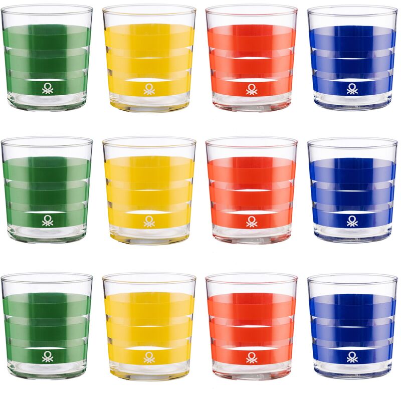 

Set cristalería 12 piezas de vasos de vidrio, decorados, 33 cl.