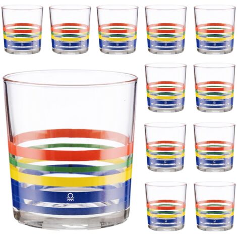 Set cristalería 12 piezas de vasos de vidrio, decorados, 33 cl.