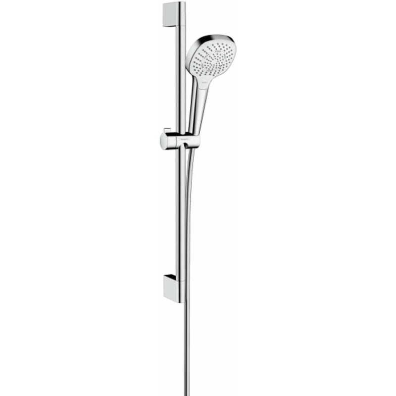 Hansgrohe - Croma Select e - Set de douchette, 3 jets, barre et flexible, EcoSmart 9l/min, blanc/chrome 26581400